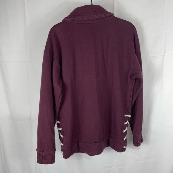 Victoria’s Secret Pink Sweatshirt 1/2 Zip Pullover Lace up Side Details Big Logo - Picture 7 of 8